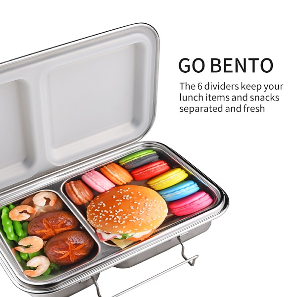 2 grids stainless steel lunch box