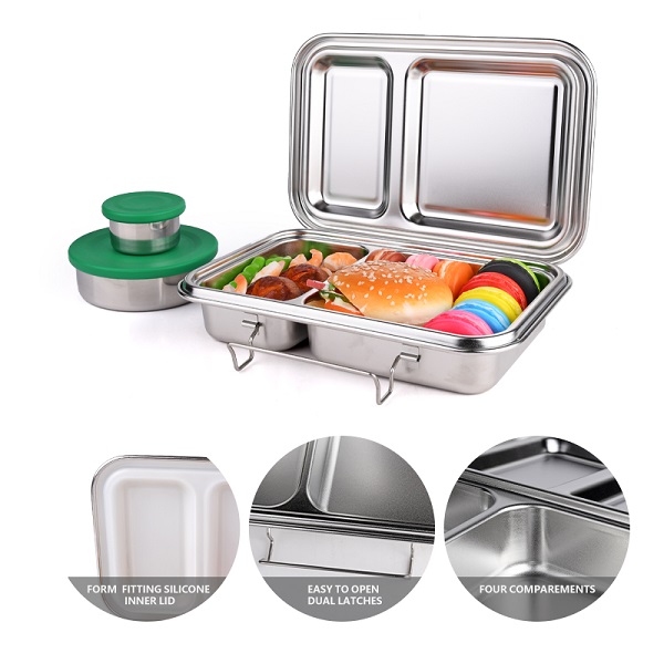 2 grids stainless steel lunch box