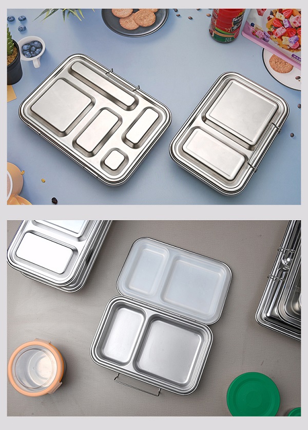 2 grids stainless steel lunch box