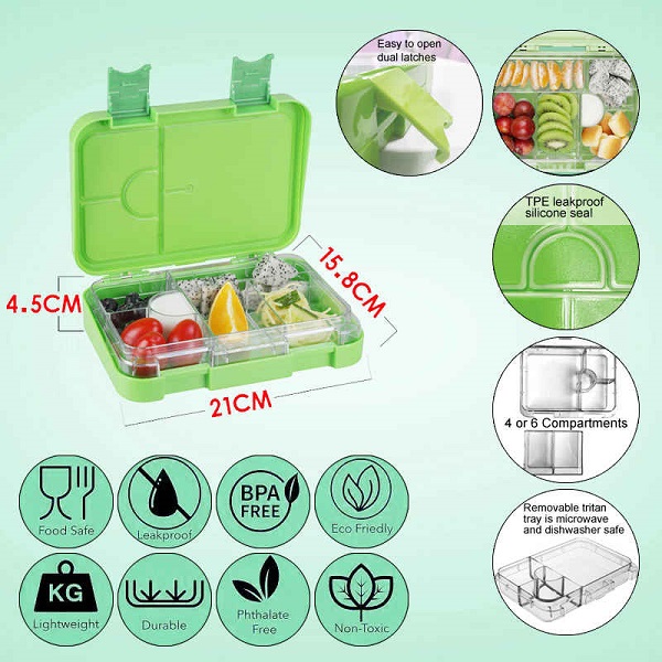 Double-button lunch box