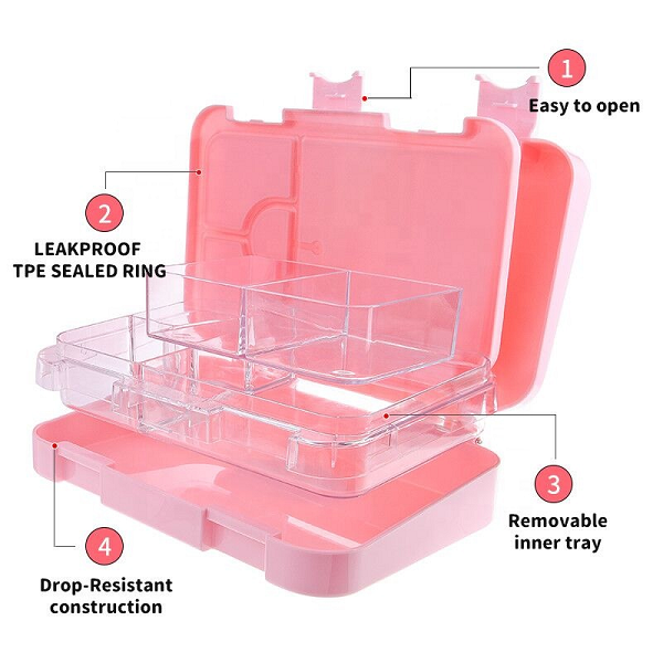 Double-button lunch box